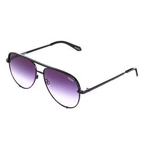 QUAY Australia High Key Mini Aviator Sunglasses in black/purple fade